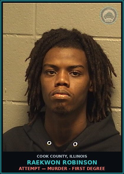 CCW arrest card for RAEKWON ROBINSON in Cook County: ATTEMPT — MURDER - FIRST DEGREE