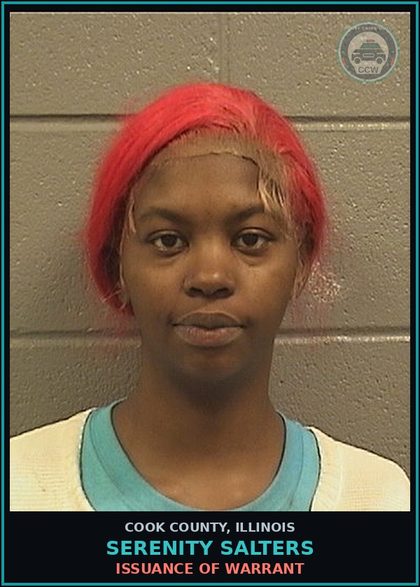 CCW arrest card for Serenity Salters in Cook County: ISSUANCE OF WARRANT
