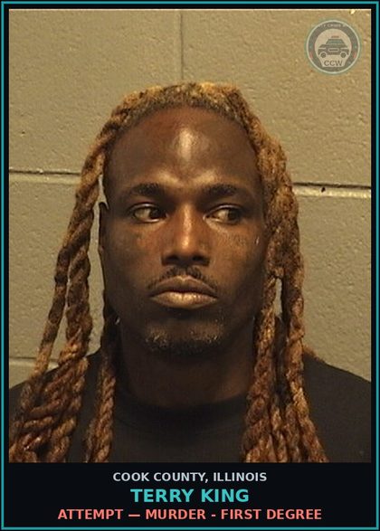 CCW arrest card for Terry King in Cook County: ATTEMPT — MURDER - FIRST DEGREE