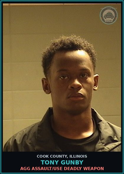 CCW arrest card for Tony Gunby in Cook County: DOMESTIC BATTERY/BODILY HARM