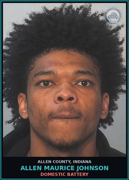 CCW arrest card for Allen Maurice Johnson in Allen County: PROBATION VIOL-ADULT