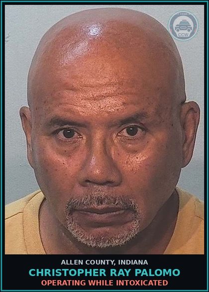 CCW arrest card for Christopher Ray Palomo in Allen County: OPERATING WHILE INTOXICATED