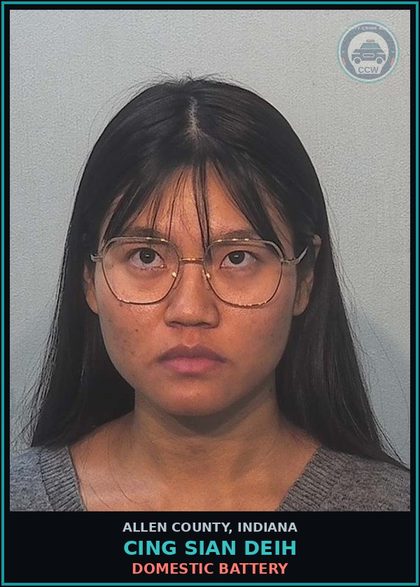 CCW arrest card for Cing Sian Deih in Allen County: DOMESTIC BATTERY