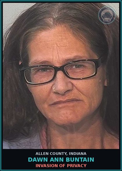 CCW arrest card for Dawn Ann Buntain in Allen County: INVASION OF PRIVACY