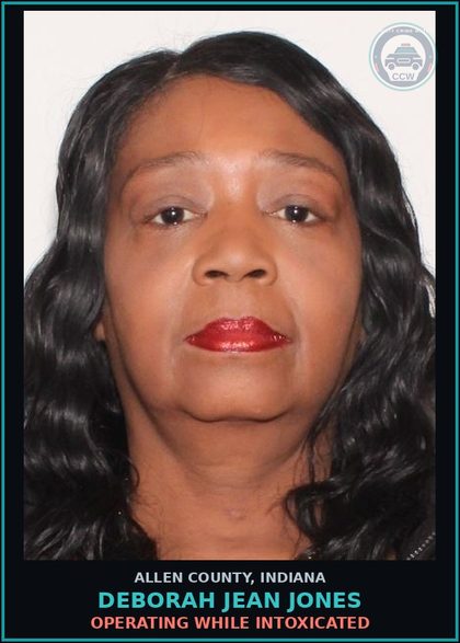 CCW arrest card for Deborah Jean Jones in Allen County: OPERATING WHILE INTOXICATED