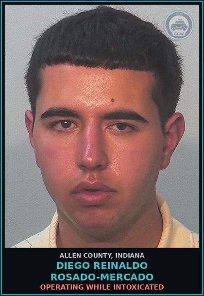 CCW arrest card for Diego Reinaldo Rosado-Mercado in Allen County: OPERATING WHILE INTOXICATED