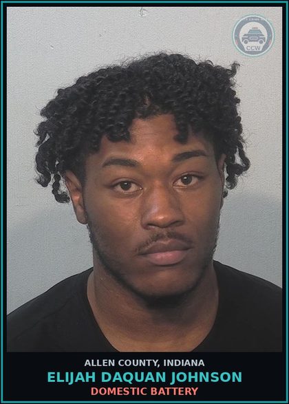 CCW arrest card for Elijah Daquan Johnson in Allen County: INVASION OF PRIVACY