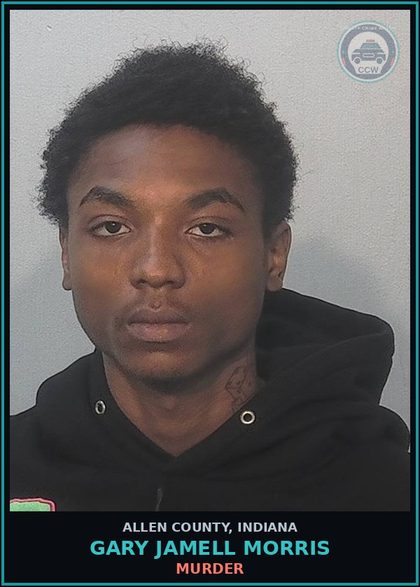 CCW arrest card for Gary Jamell Morris in Allen County: MURDER