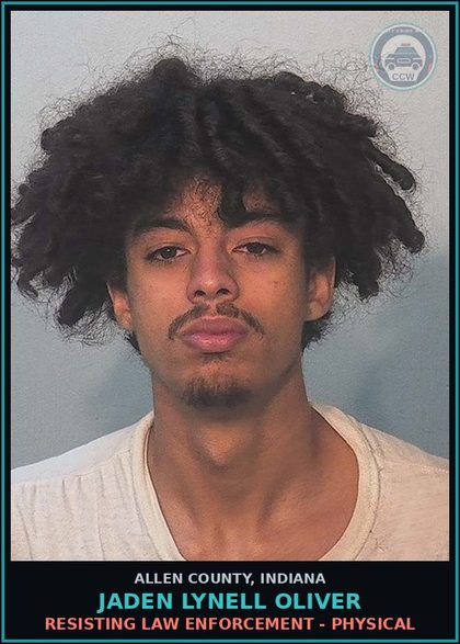 CCW arrest card for Jaden Lynell Oliver in Allen County: RESIDENTIAL ENTRY