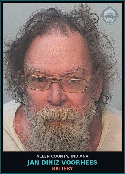 CCW arrest card for Jan Diniz Voorhees in Allen County: BATTERY