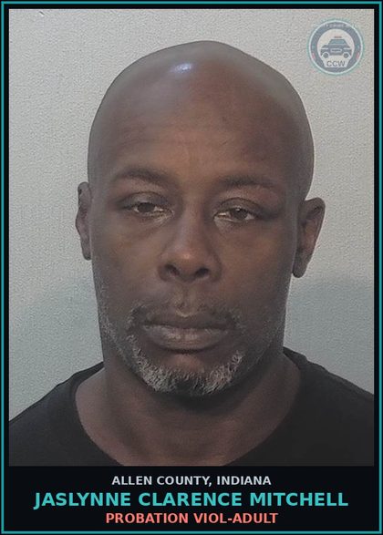 CCW arrest card for Jaslynne Clarence Mitchell in Allen County: PROBATION VIOL-ADULT