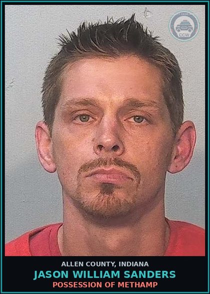 CCW arrest card for Jason William Sanders in Allen County: PROBATION VIOL-ADULT