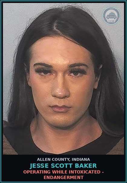CCW arrest card for Jesse Scott Baker in Allen County: OPERATING WHILE INTOXICATED - ENDANGERMENT