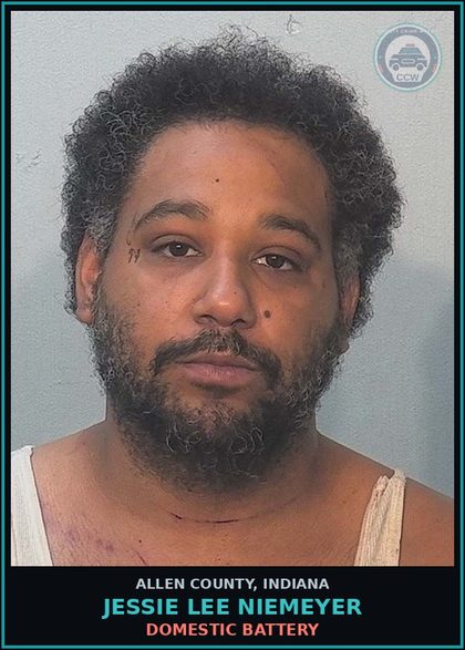 CCW arrest card for Jessie Lee Niemeyer in Allen County: DOMESTIC BATTERY
