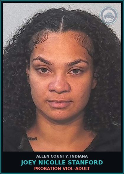 CCW arrest card for Joey Nicolle Stanford in Allen County: PROBATION VIOL-ADULT