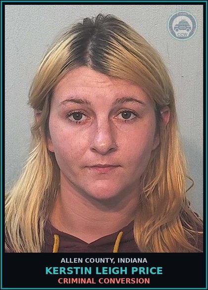 CCW arrest card for Kerstin Leigh Price in Allen County: CRIMINAL CONVERSION