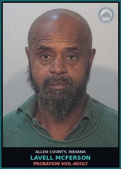 CCW arrest card for Lavell Mcferson in Allen County: PROBATION VIOL-ADULT