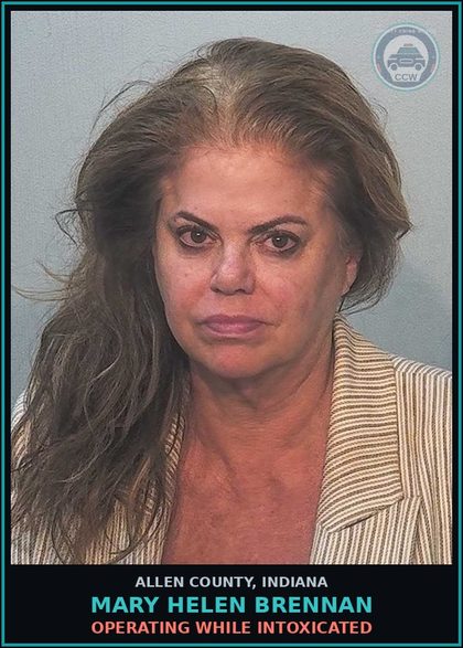 CCW arrest card for Mary Helen Brennan in Allen County: OPERATING WHILE INTOXICATED