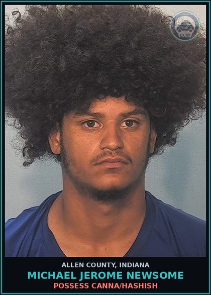 CCW arrest card for Michael Jerome Newsome in Allen County: POSSESS Canna/HASHISH