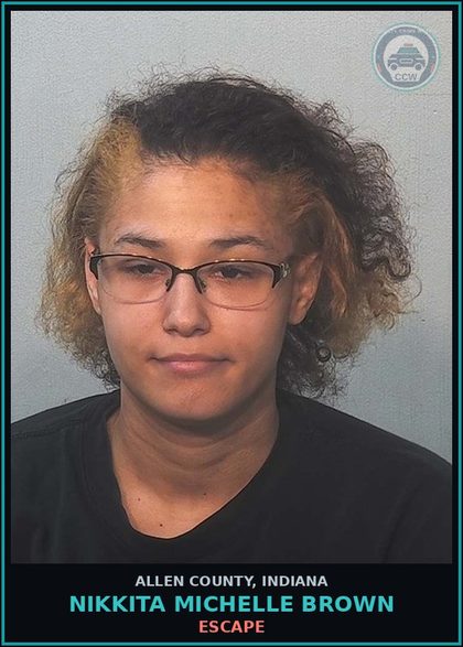 CCW arrest card for Nikkita Michelle Brown in Allen County: ESCAPE