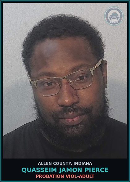 CCW arrest card for Quasseim Jamon Pierce in Allen County: PROBATION VIOL-ADULT