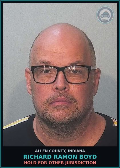 CCW arrest card for Richard Ramon Boyd in Allen County: HOLD FOR OTHER JURISDICTION