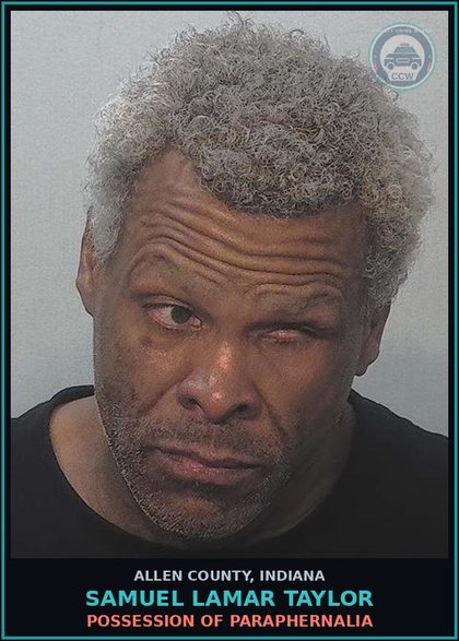 CCW arrest card for Samuel Lamar Taylor in Allen County: PUBLIC NUDITY