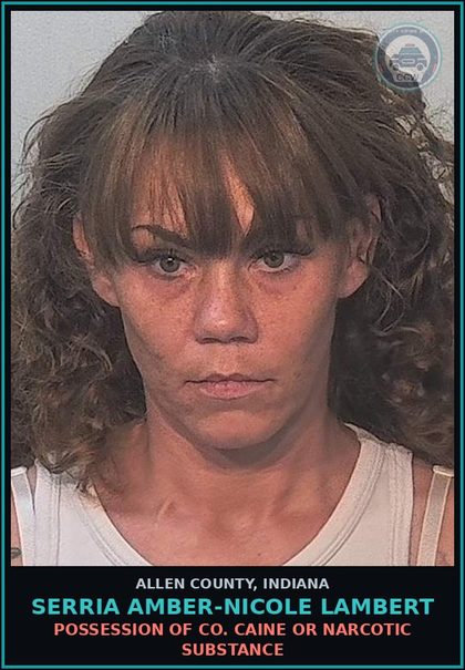 CCW arrest card for Serria Amber-Nicole Lambert in Allen County: HOLD FOR OTHER JURISDICTION