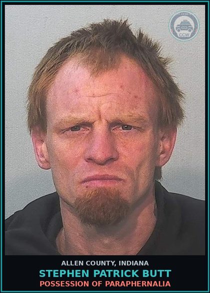 CCW arrest card for Stephen Patrick Butt in Allen County: POSSESS Canna/HASHISH