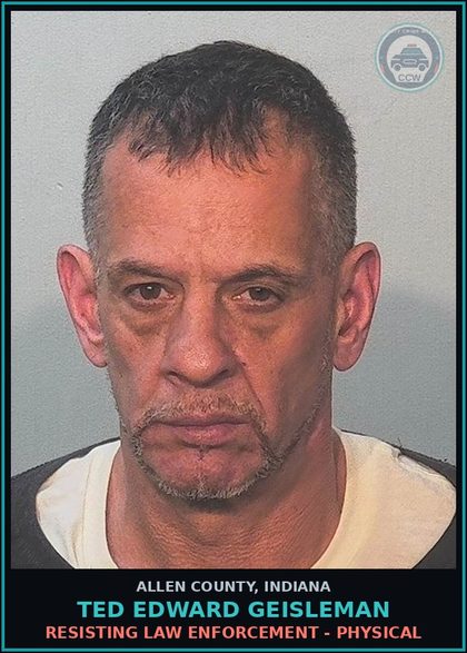 CCW arrest card for Ted Edward Geisleman in Allen County: OPERATING WHILE INTOXICATED