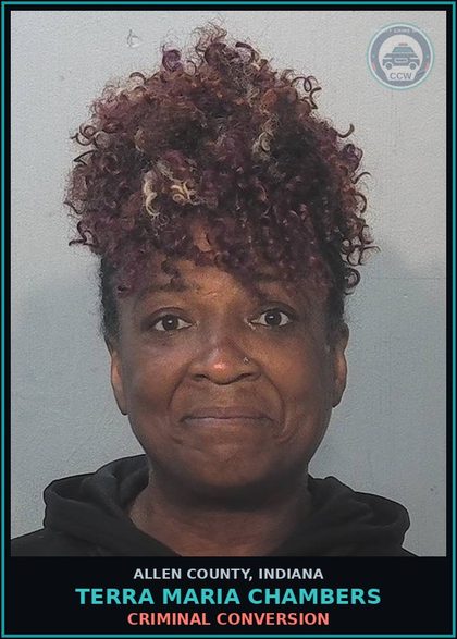 CCW arrest card for Terra Maria Chambers in Allen County: CRIMINAL CONVERSION