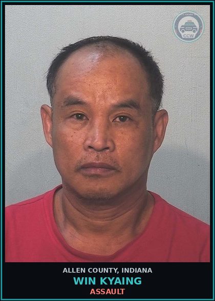 CCW arrest card for Win Kyaing in Allen County: s3xual BATTERY