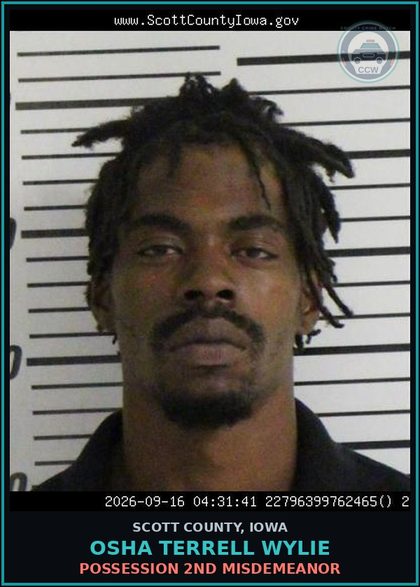 CCW arrest card for Osha Terrell Wylie in Scott County: INTOXICATION MISDEMEANOR