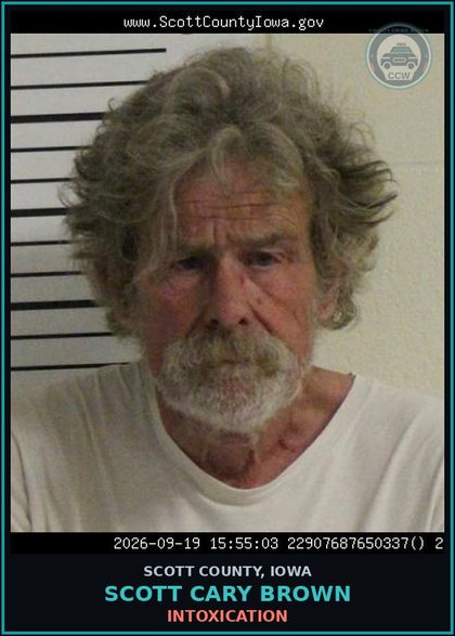 CCW arrest card for Scott Cary Brown in Scott County: INTOXICATION