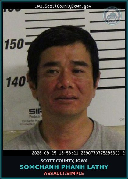 CCW arrest card for Somchanh Phanh Lathy in Scott County: ASSAULT/SIMPLE