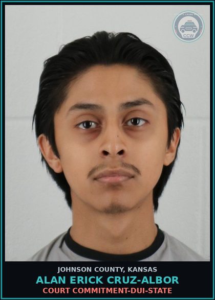CCW arrest card for ALAN ERICK CRUZ-ALBOR in Johnson County: COURT COMMITMENT-DUI-STATE