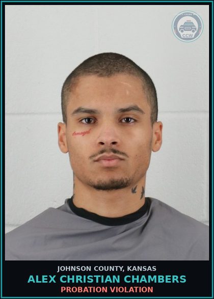 CCW arrest card for ALEX CHRISTIAN CHAMBERS in Johnson County: PROBATION VIOLATION