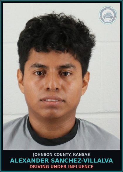 CCW arrest card for ALEXANDER SANCHEZ-VILLALVA in Johnson County: DRIVING UNDER INFLUENCE