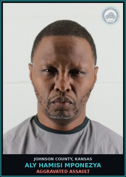 CCW arrest card for ALY HAMISI MPONEZYA in Johnson County: AGGRAVATED ASSAULT