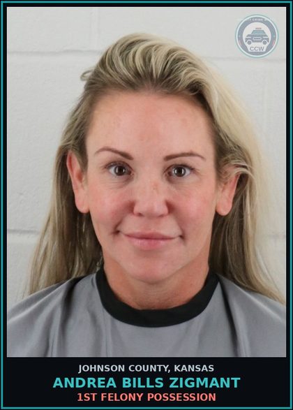 CCW arrest card for ANDREA BILLS ZIGMANT in Johnson County: 1ST FELONY POSSESSION