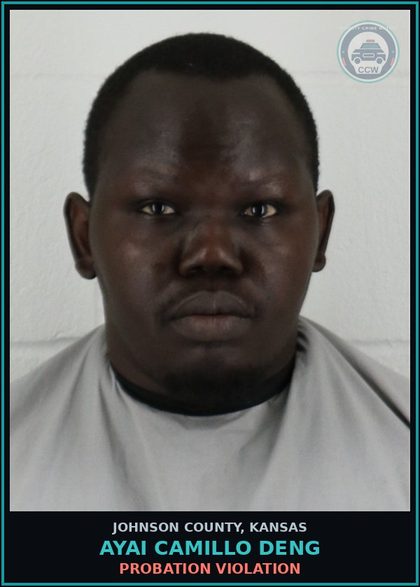 CCW arrest card for AYAI CAMILLO DENG in Johnson County: PROBATION VIOLATION