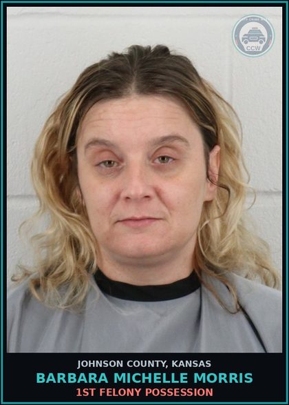 CCW arrest card for BARBARA MICHELLE MORRIS in Johnson County: 1ST FELONY POSSESSION