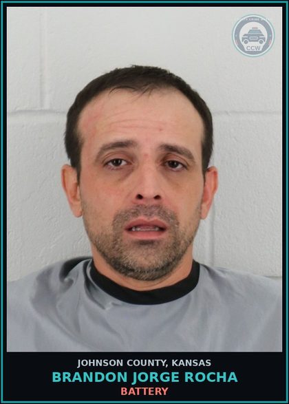 CCW arrest card for BRANDON JORGE ROCHA in Johnson County: BATTERY