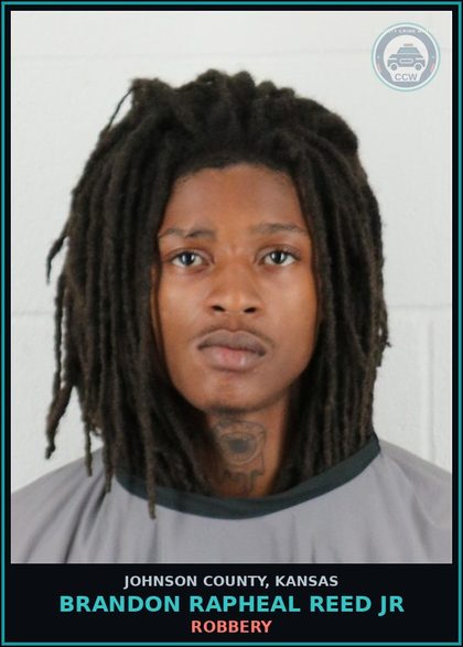 CCW arrest card for BRANDON RAPHEAL REED JR in Johnson County: ROBBERY