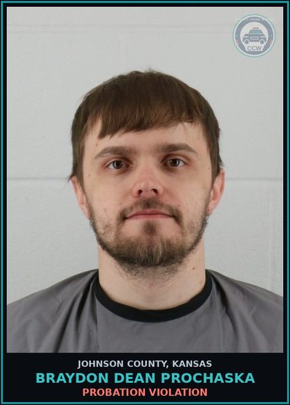 CCW arrest card for BRAYDON DEAN PROCHASKA in Johnson County: PROBATION VIOLATION