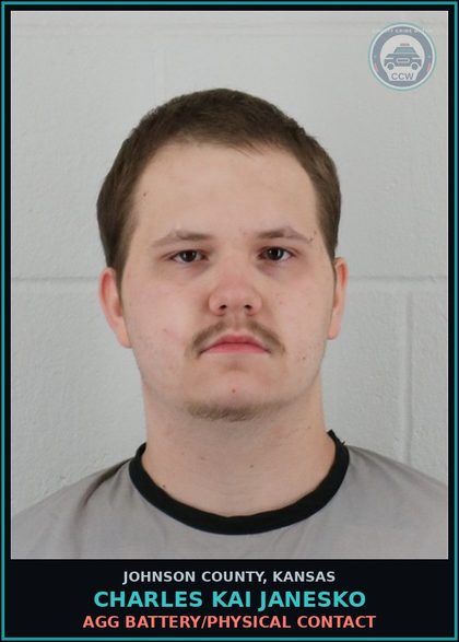 CCW arrest card for CHARLES KAI JANESKO in Johnson County: AGG BATTERY/PHYSICAL CONTACT