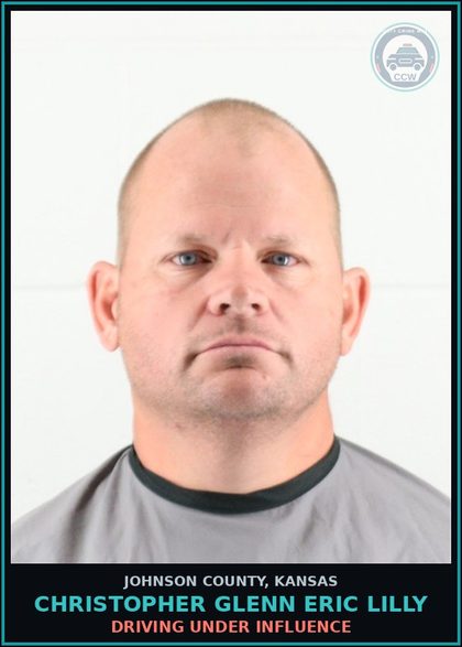 CCW arrest card for CHRISTOPHER GLENN ERIC LILLY in Johnson County: DRIVING UNDER INFLUENCE
