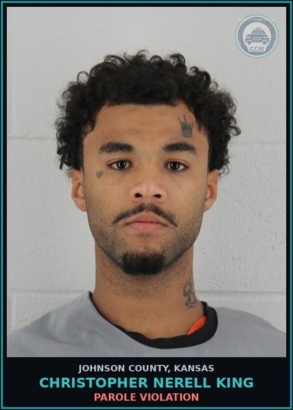 CCW arrest card for CHRISTOPHER NERELL KING in Johnson County: PAROLE VIOLATION