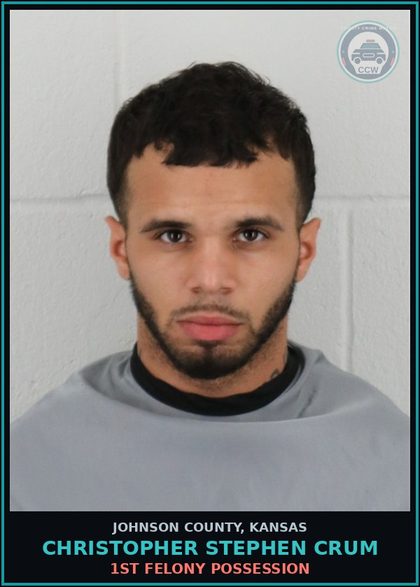CCW arrest card for CHRISTOPHER STEPHEN CRUM in Johnson County: 1ST FELONY POSSESSION