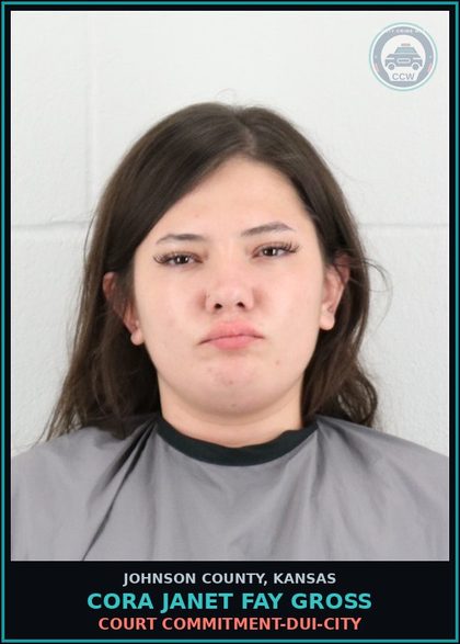 CCW arrest card for CORA JANET FAY GROSS in Johnson County: COURT COMMITMENT-DUI-CITY